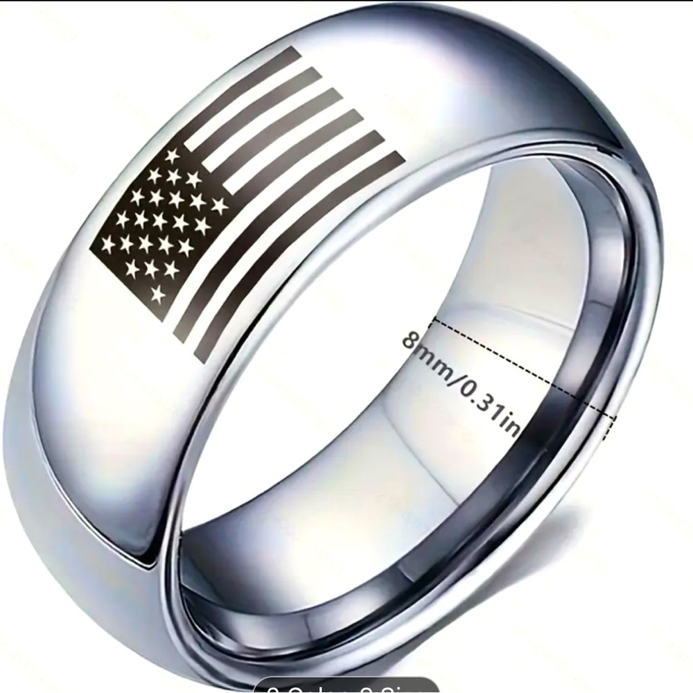 Stainless Steel band with American Flag